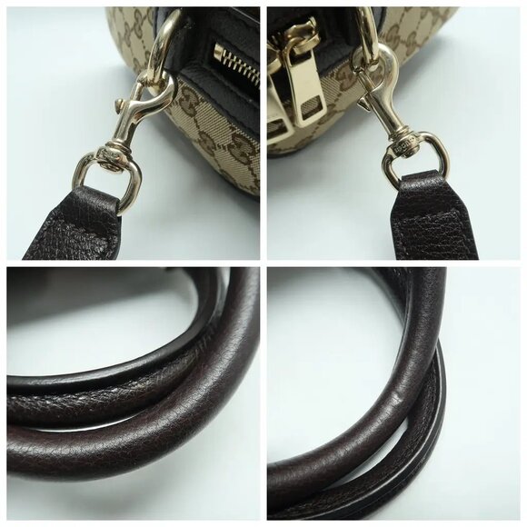 GUCCI Boston Brown Cloth Satchel 818-040225 - Picture 7 of 12